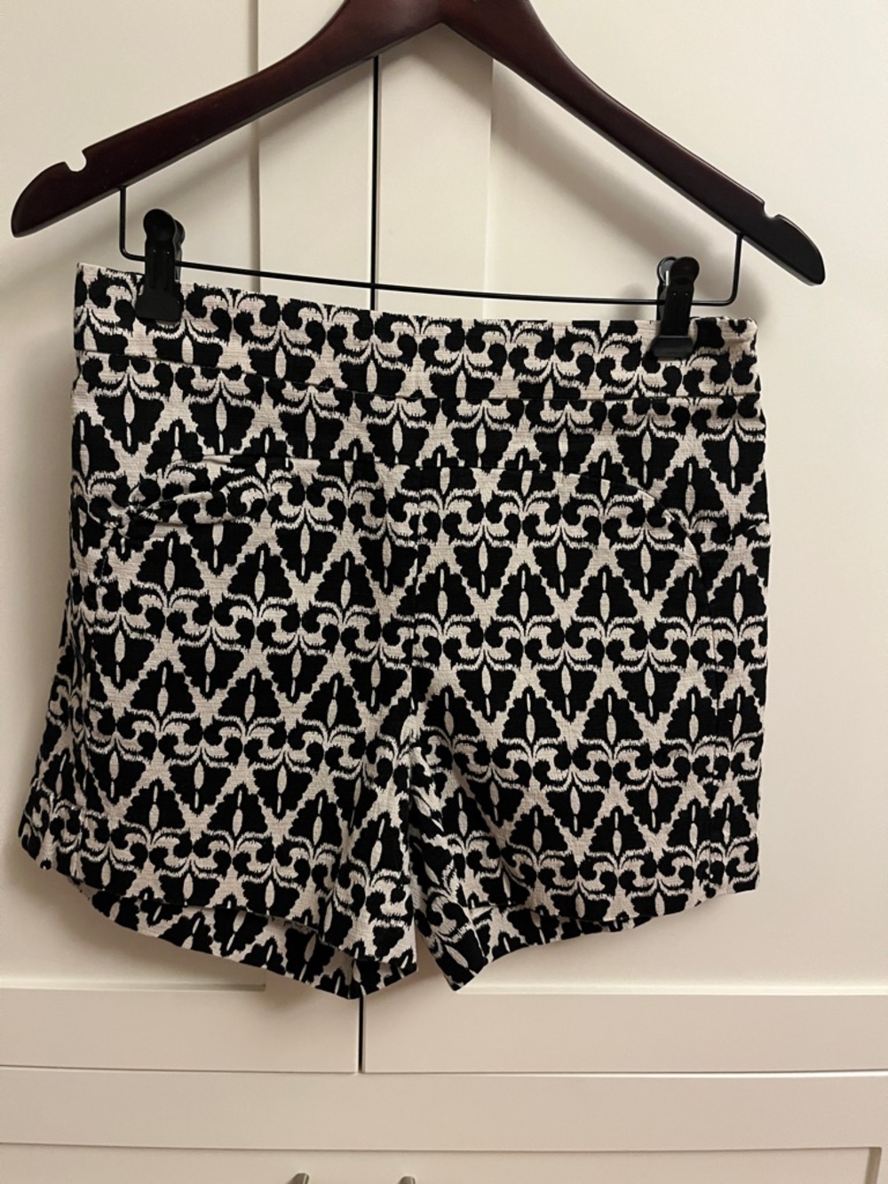 Cartonnier Black and White Patterned Women's Shorts | Imported by Anthropologie